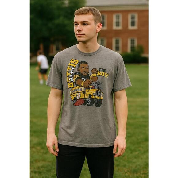 Homage Other - VTG Homage Jerome Bettis “The Bus” Tee Men’s XL Gray NFL Steelers Graphic